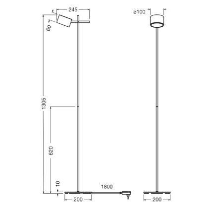 Osram - reguliuojamas lietimu valdomas grindinis LED šviestuvas DECOR KYOTO LED/12W/230V CRI 90 juodas