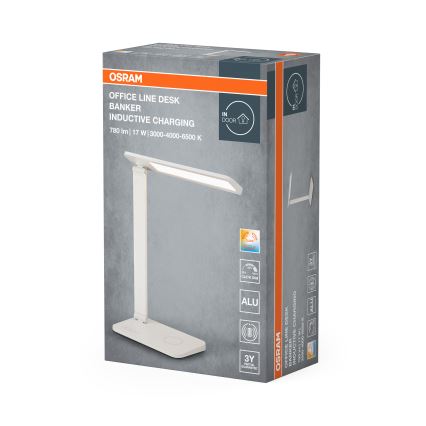 Osram - reguliuojamo ryškumo LED stalinis šviestuvas OFFICE LINE LED/17W/230V 3000/4000/6500K balta