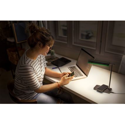 Osram - pritemdoma stalinė LED lempa OFFICE LINE LED/19W/230V 3000/4000/6500K juoda