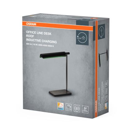 Osram - pritemdoma stalinė LED lempa OFFICE LINE LED/19W/230V 3000/4000/6500K juoda