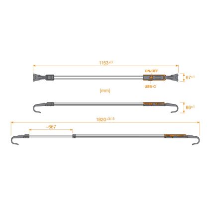 Osram - LED reguliuojamo ryškumo įkraunamas apžiūros žibintas LEDINSPECT UNDERBONNET LED/16W/3,7V IP65 4400 mAh