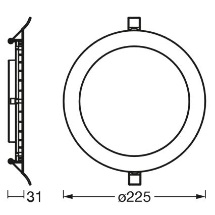 Osram - reguliuojamas LED įmontuojamas šviestuvas SMART+ DOWNLIGHT LED/22W/230V 3000-6500K Wi-Fi