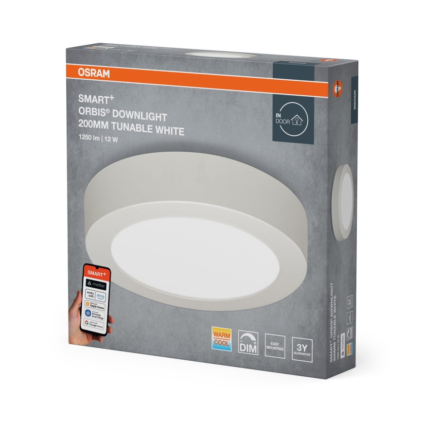 Osram - LED dimeriuojamas lubinis šviestuvas SMART+ DOWNLIGHT LED/12W/230V skersmuo 20 cm 3000-6500K Wi-Fi
