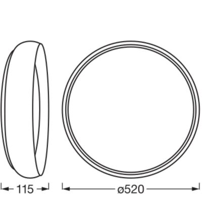 Osram - dimeriuojamas LED lubų šviestuvas ORBIS LIVIA, 36 W, 230 V, Ø 52 cm, baltas/rudas