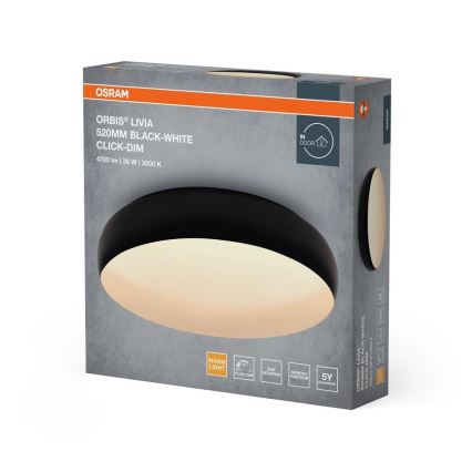 Osram - dimeriuojamas LED lubinis šviestuvas ORBIS LIVIA LED/36W/230V skersmuo 52 cm juodas/baltas