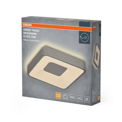 Osram - LED Reguliuojamas lubinis šviestuvas ORBIS PIANA LED/16W/230V 29x29 cm sidabrinis