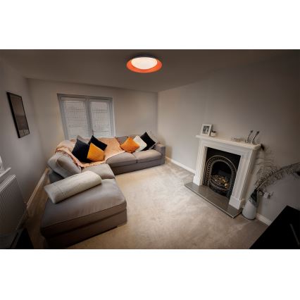 Osram - reguliuojamas LED lubinis šviestuvas ORBIS PLATE LED/19W/230V skersmuo 31 cm oranžinė/juoda