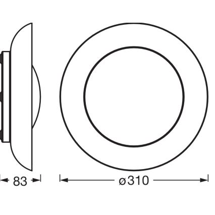 Osram - reguliuojamas LED lubinis šviestuvas ORBIS PLATE LED/19W/230V skersmuo 31 cm oranžinė/juoda