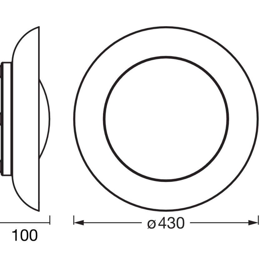 Osram - dimeriuojamas LED lubinis šviestuvas ORBIS PLATE LED/35W/230V skersmuo 43 cm žalia/juoda