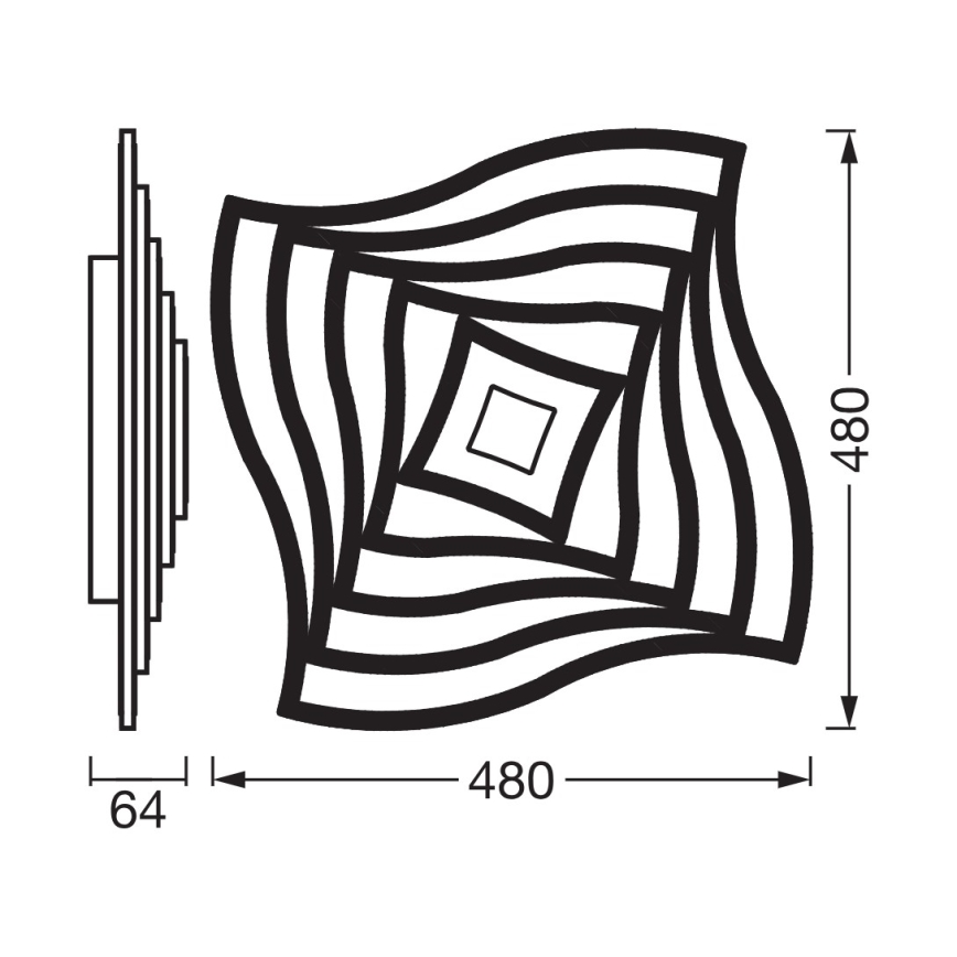 Osram - LED Dimeriuojamas lubinis šviestuvas ORBIS WAVES LED/43W/230V 2600-6000K 48x48 cm baltas + nuotolinis valdymas