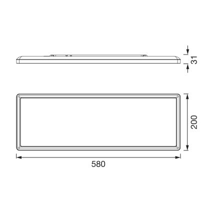 Osram - LED reguliuojamas vonios kambario lubų šviestuvas PLANON EASYFIX LED/24W/230V 2600-6000K 20x58 cm IP54 juoda + nuotolinis valdiklis