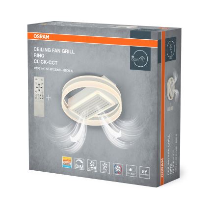 Osram - dimeriuojamas LED lubinis šviestuvas su ventiliatoriumi LED/55W/230V 3000-6500K balta + nuotolinis valdymas