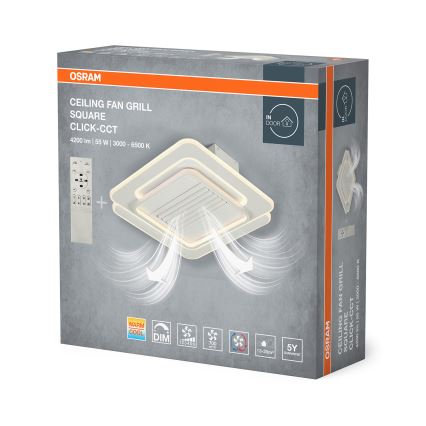 Osram - Dimeriuojamas LED lubinis šviestuvas su ventiliatoriumi LED/55W/230V 3000-6500K baltas + nuotolinis valdymas