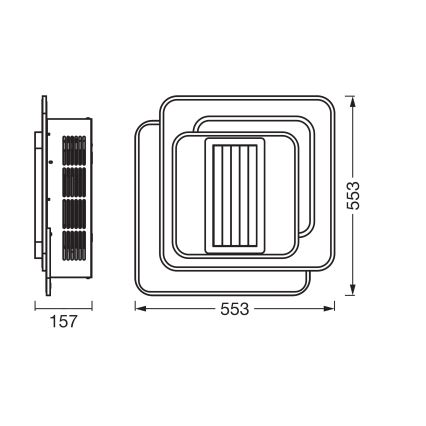 Osram - Dimeriuojamas LED lubinis šviestuvas su ventiliatoriumi LED/55W/230V 3000-6500K baltas + nuotolinis valdymas