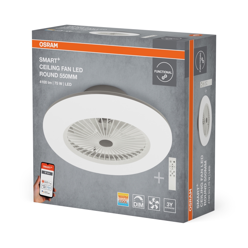 Osram - Dimeriuojamas LED lubinis šviestuvas su ventiliatoriumi SMART+ LED/75W/230V 3000-6500K Wi-Fi + nuotolinis valdymas