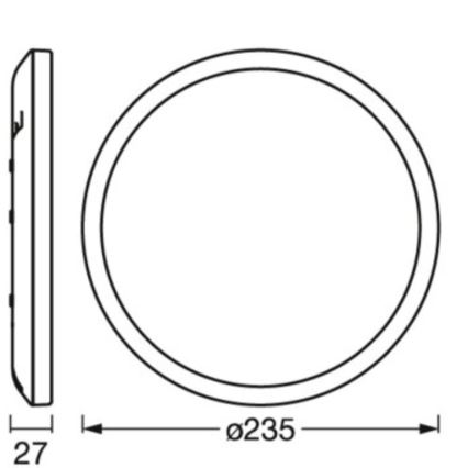 Osram - dimeriuojamas LED lubinis šviestuvas ORBIS ULTRA SLIM LED/15W/230V 3000K, Ø 23,5 cm, juodas