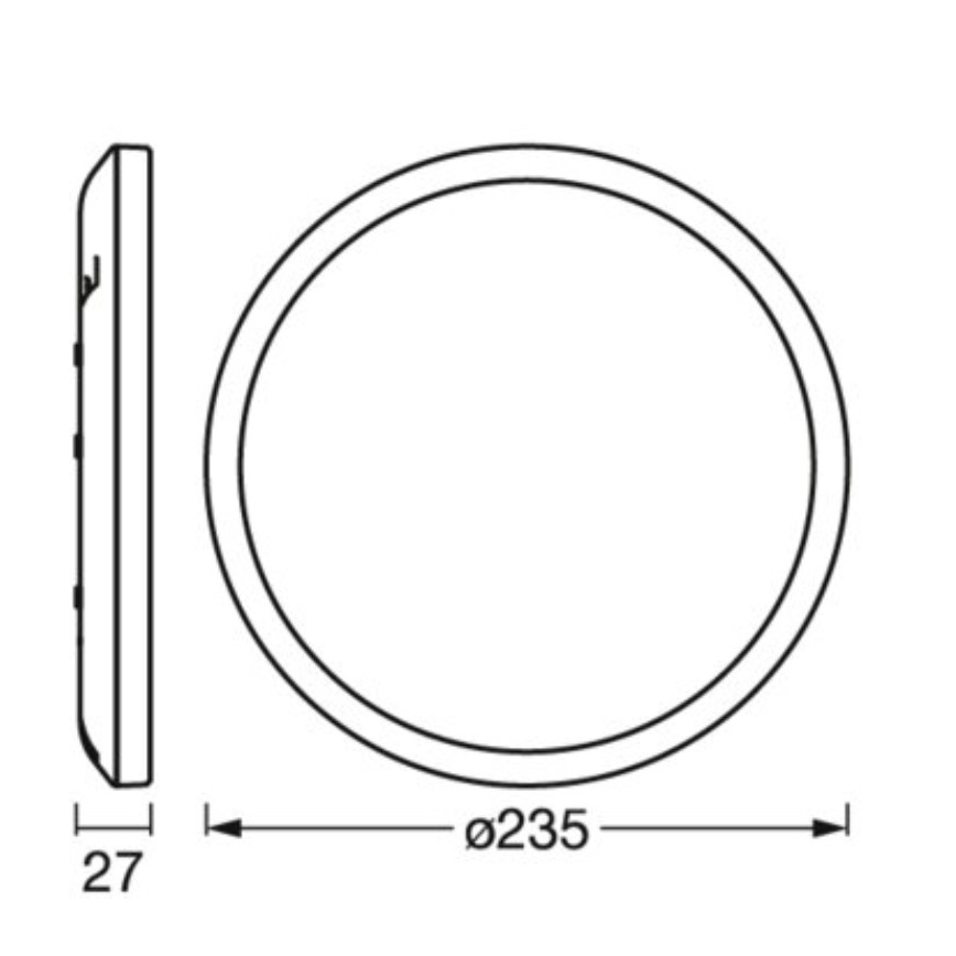 Osram - dimeriuojamas LED lubinis šviestuvas ORBIS ULTRA SLIM LED/15W/230V 3000K, Ø 23,5 cm, juodas