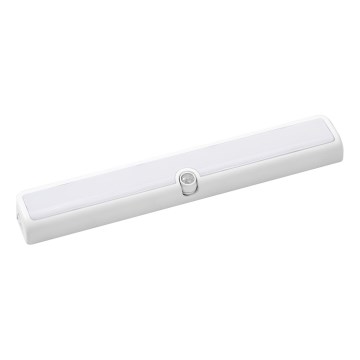Osram - Dimeriuojamas LED po spintelės šviestuvas su judesio ir sutemos jutikliu LINEAR LED/3,8W/5V/3xAA 3000K 30 cm balta