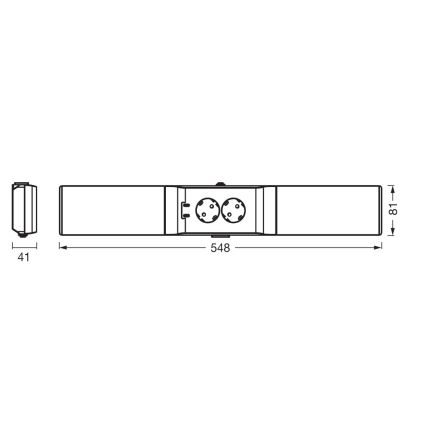 Osram - Dimeriuojamas LED po spintelės šviestuvas su lizdais UNDERCABINET LED/10W/230V 3000K 54,8 cm juodas