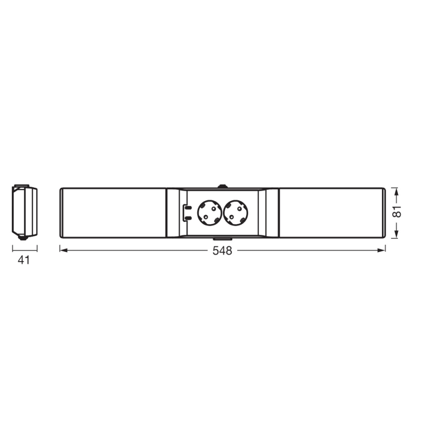 Osram - Dimeriuojamas LED po spintelės šviestuvas su lizdais UNDERCABINET LED/10W/230V 3000K 54,8 cm juodas