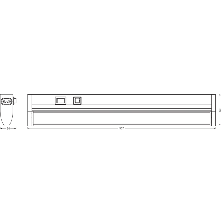 Osram - dimeriuojamas po spintelės LED šviestuvas LINEAR TURN LED/10W/230V 3000/4000/6500K 55 cm juodas
