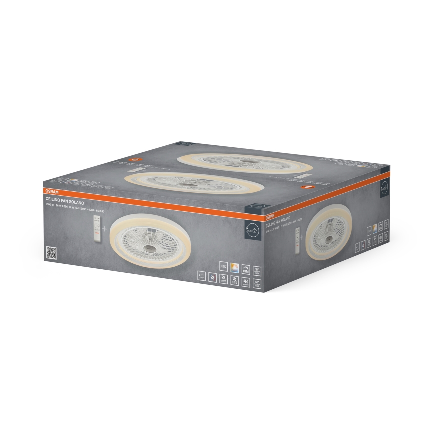 Osram - Dimeriuojamas lubinis šviestuvas su ventiliatoriumi SOLANO LED/26W/230V 3000/4000/6500K + nuotolinis valdymas
