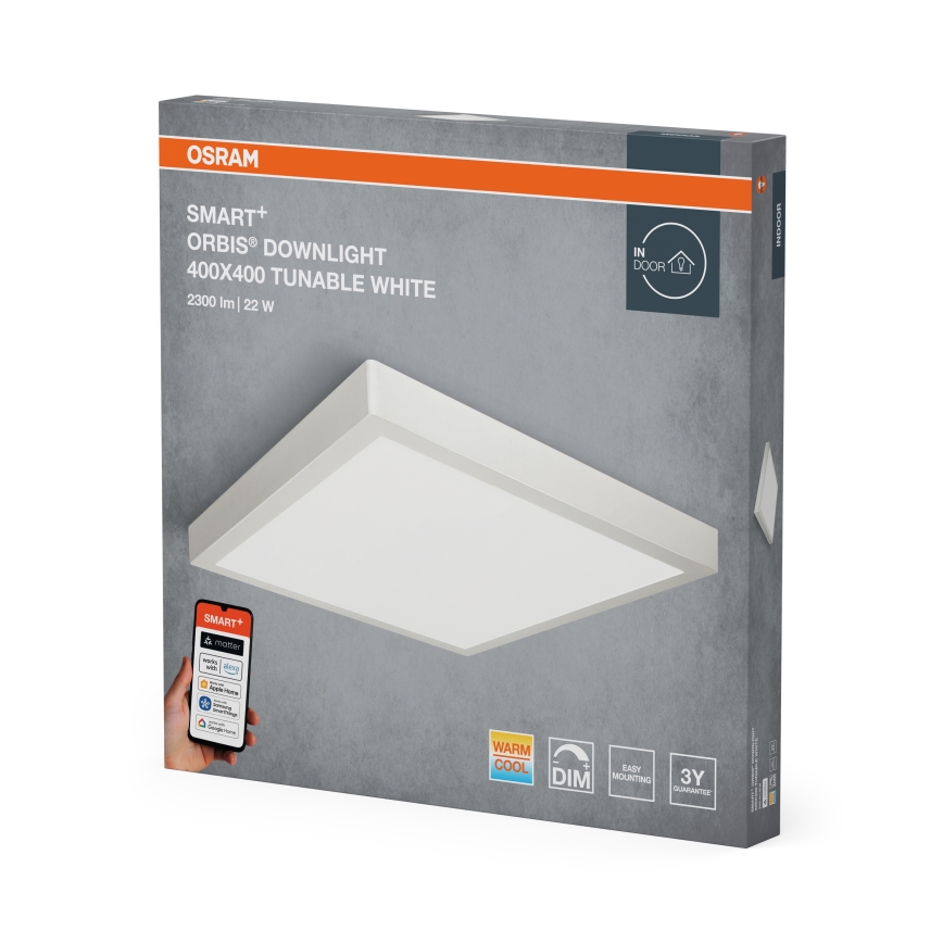 Osram - Dimeriuojamas LED lubinis šviestuvas SMART+ DOWNLIGHT LED/22W/230V 40x40 cm 3000-6500K Wi-Fi
