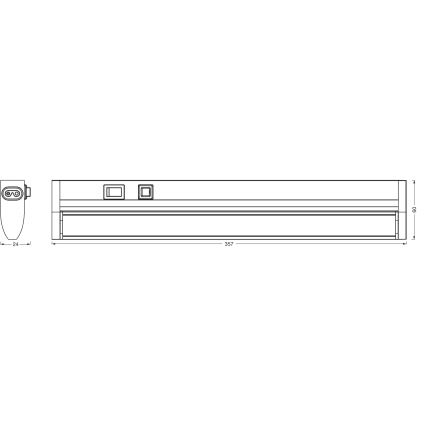 Osram - reguliuojamas LED po spintelės šviestuvas LINEAR TURN LED, 6 W, 230 V, 3000/4000/6500 K, 35 cm, juodas