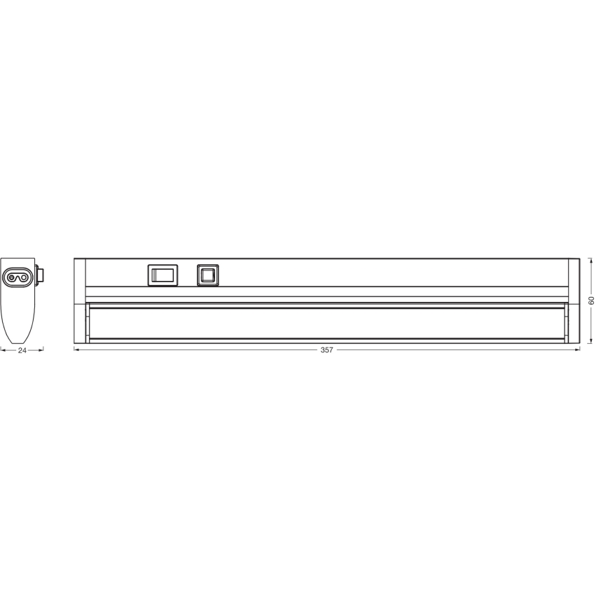 Osram - reguliuojamas LED po spintelės šviestuvas LINEAR TURN LED, 6 W, 230 V, 3000/4000/6500 K, 35 cm, juodas