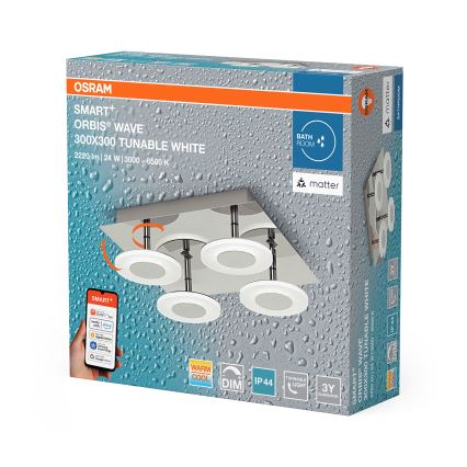 Osram - LED reguliuojamas vonios kambario lubų šviestuvas SMART+ WAVE LED/24W/230V 3000-6500K IP44 Wi-Fi
