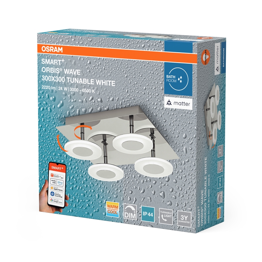 Osram - LED reguliuojamas vonios kambario lubų šviestuvas SMART+ WAVE LED/24W/230V 3000-6500K IP44 Wi-Fi