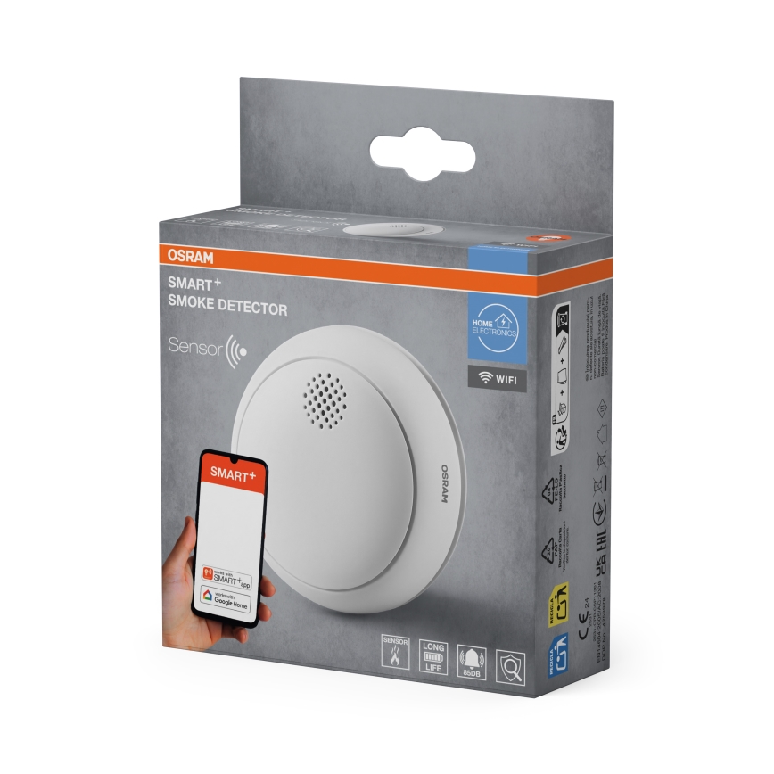 Osram - Dūmų detektorius SMART+ 3V Wi-Fi 1400 mAh