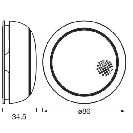 Osram - Dūmų detektorius SMART+ 3V Wi-Fi 1400 mAh