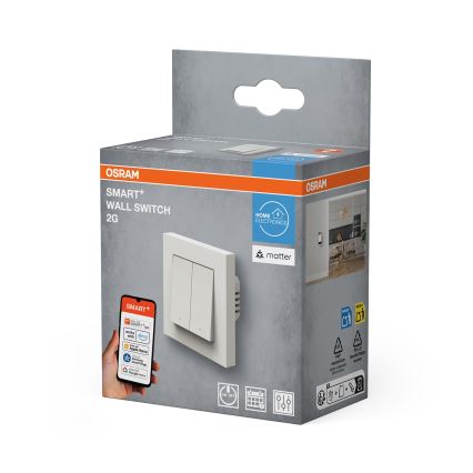 Osram - Dviejų mygtukų SMART+ MATTER 230V Wi‑Fi jungiklis