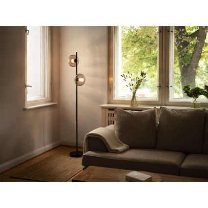 Osram - Grindinė lempa DECOR SMOKE 2xE14/12W/230V juoda/dūminė pilka