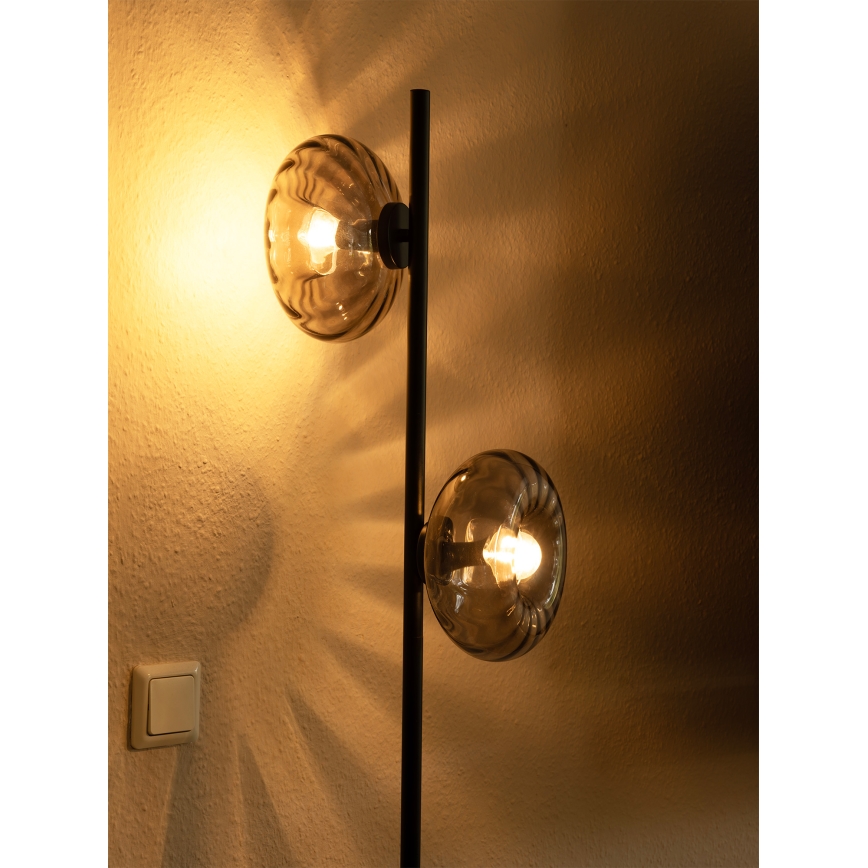Osram - Grindinė lempa DECOR SMOKE 2xE14/12W/230V juoda/dūminė pilka