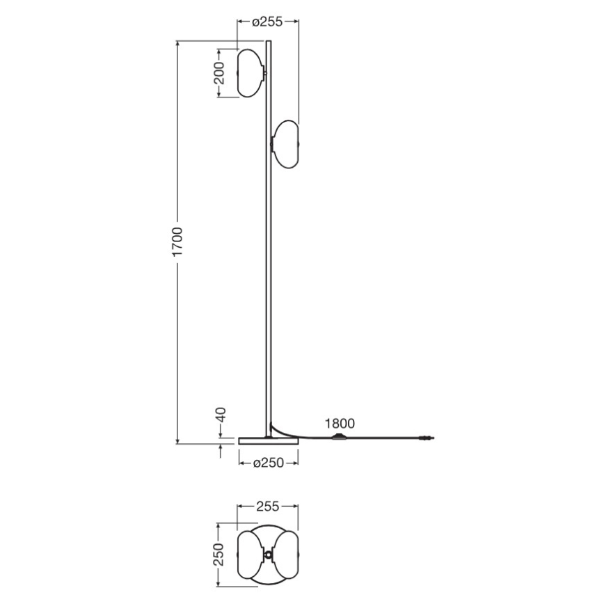 Osram - Grindinė lempa DECOR SMOKE 2xE14/12W/230V juoda/dūminė pilka