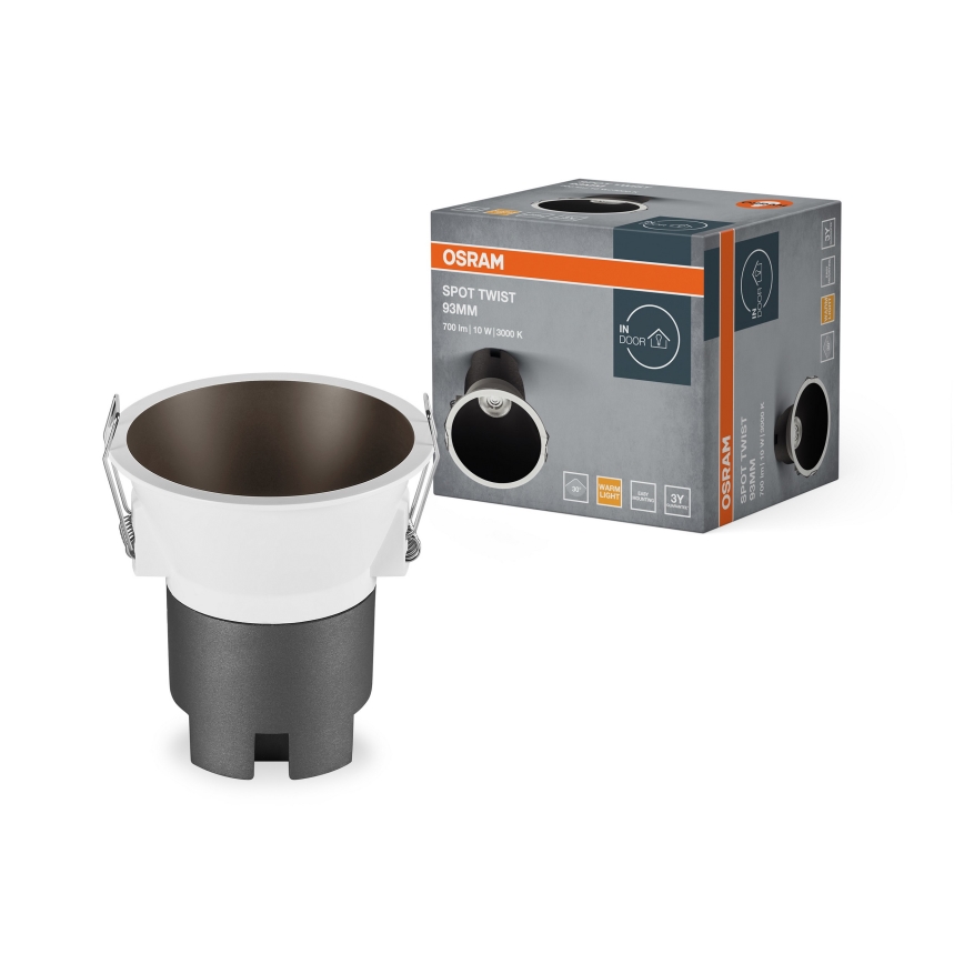 Osram - LED įleidžiamas šviestuvas SPOT TWIST LED/10W/230V 3000K Ø 9,3 cm baltas/juodas