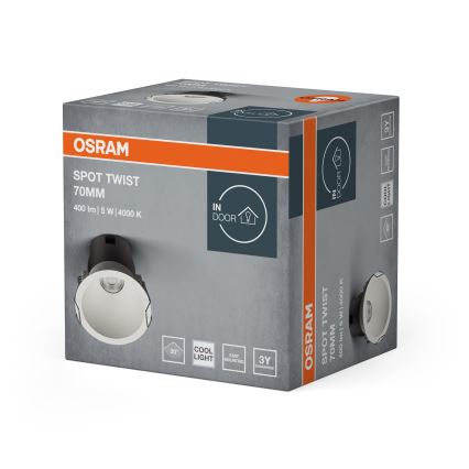 Osram - Įleidžiamas LED šviestuvas SPOT TWIST LED/5W/230V 4000K Ø 7 cm baltas