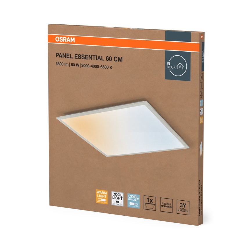 Osram - įleidžiamas LED panelis PANEL ESSENTIAL LED/50W/230V 3000/4000/6500K 60x60 cm balta