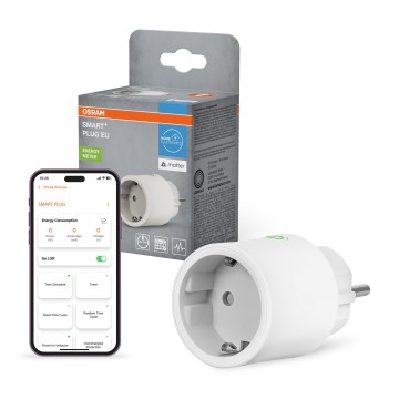 Osram - Išmanioji kištukinė rozetė SMART+ MATTER SCHUKO 2300W/230V/10A Wi-Fi balta