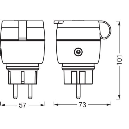 Osram - Išmanioji lauko rozetė SMART+ MATTER SCHUKO 3680W/230V/16A IP44 Wi-Fi