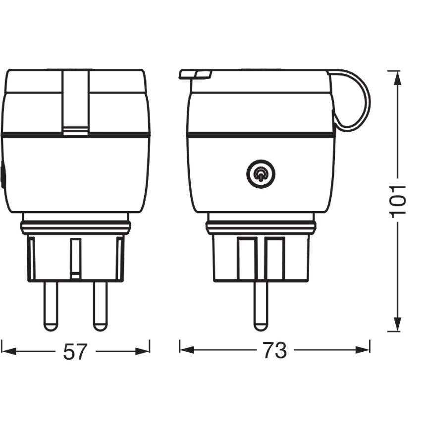 Osram - Išmanioji lauko rozetė SMART+ MATTER SCHUKO 3680W/230V/16A IP44 Wi-Fi