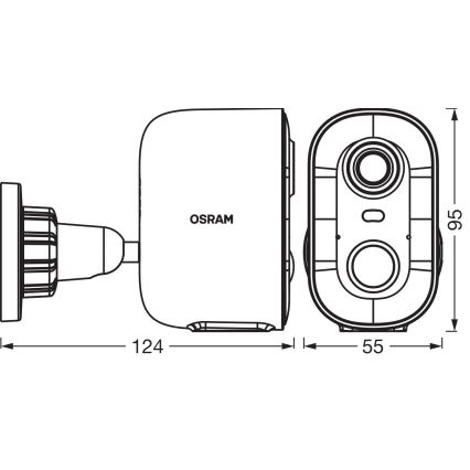 Osram - Išmanioji saulės lauko kamera su 2K jutikliu SMART+ 5V 5200 mAh IP66 Wi-Fi