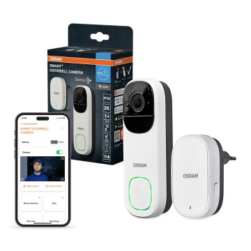 Osram - Išmanus vaizdo durų skambutis su 2K SMART+ jutikliu 230V IP66 Wi-Fi