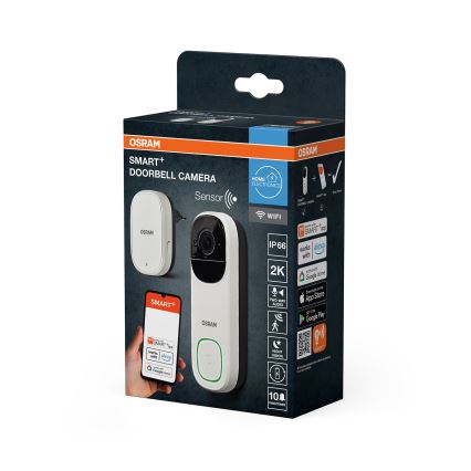 Osram - Išmanus vaizdo durų skambutis su 2K SMART+ jutikliu 230V IP66 Wi-Fi