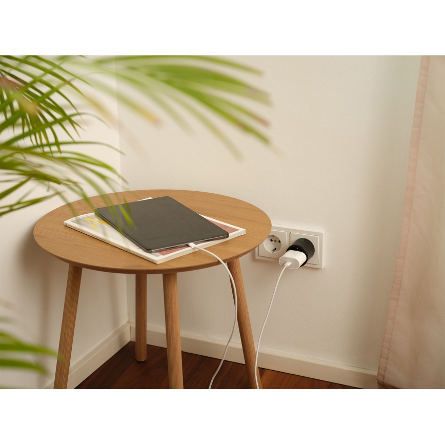 Osram - Išmanusis kištukinis lizdas SMART+ MATTER SCHUKO 2300W/230V/10A Wi-Fi juodas