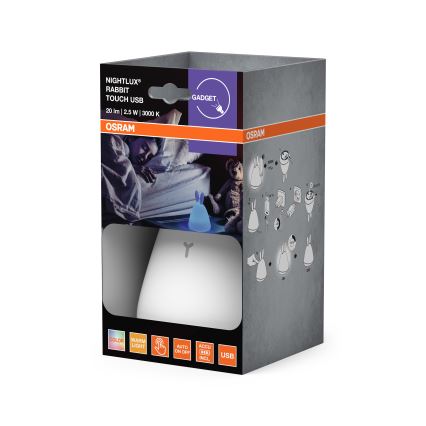 Osram - LED lietimu valdoma vaikiška naktinė lempa TOUCH LED/2,5W/5V 1200 mAh triušis