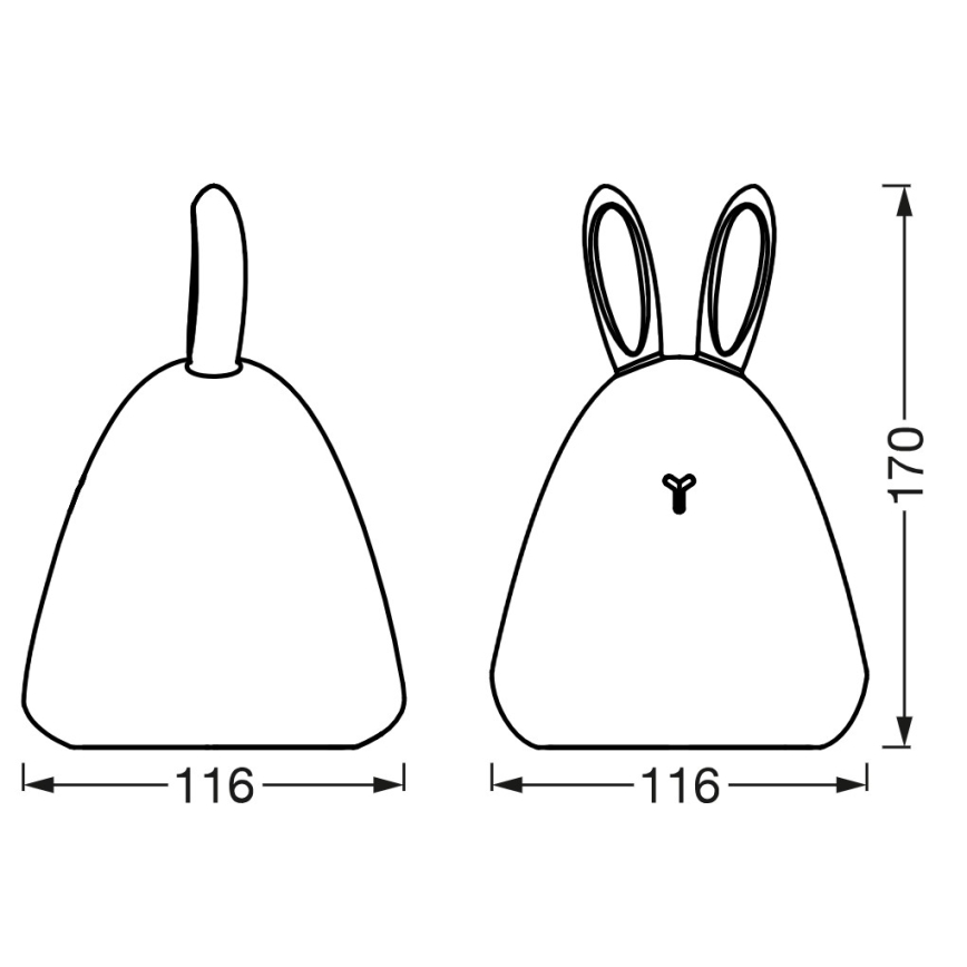 Osram - LED lietimu valdoma vaikiška naktinė lempa TOUCH LED/2,5W/5V 1200 mAh triušis