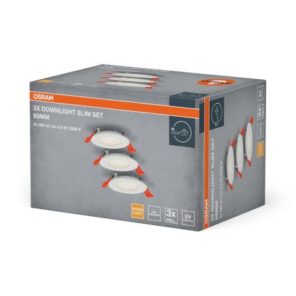 Osram - komplektas 3 vnt. SLIM LED įleidžiami šviestuvai LED/4,5W/230V